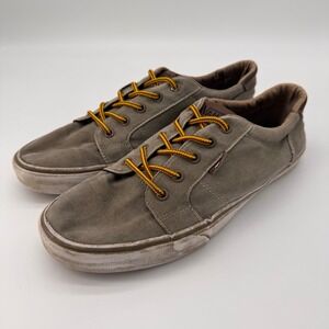 Vans Distressed Canvas‎ Sneakers M 11.5 Brown Leather Trim Indie Sleaze Thrashed